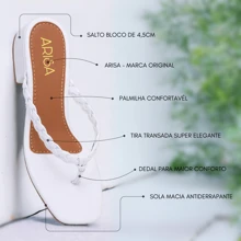 Flip-Flop Sandal With 4.5cm Block Heel Versatile Clog Flip-Flop - Blanco - Ver 5