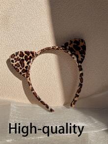 1 băng đô tai mèo họa tiết da báo, đạo cụ hóa trang cho các dịp đặc biệt - màu nâu - Xem 13