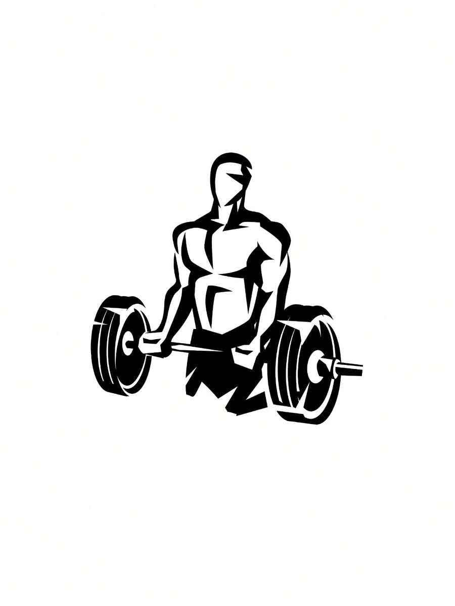 1pc Fitness Pattern Wall Sticker For Living Room Bedroom DormitoryHome