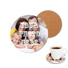 2 Stück personalisierte Keramik Untersetzer mit individuellen Fotos und Text, Getränke Untersetzer mit weicher Korkrückseite, rutschfeste runde/quadratische Untersetzer, perfekt für Kaffeetische, Esstische, Einweihungsgeschenke und Heimdekoration