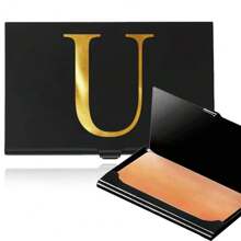 名片盒名片盒铝合金名片盒男士金属超薄信用卡夹字母印花钱包卡片套名片夹圣诞礼物礼物感恩节复古 - 黑色 - 查看 22