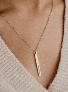 Collar personalizado con grabado de 1 a 3 nombres, collar con colgante de varios niveles, collar personalizado para mujer, regalo para aniversario, Día de San Valentín, cumpleaños, fiesta, Día de la Madre, Valentín - Oro rosa - Ver 5