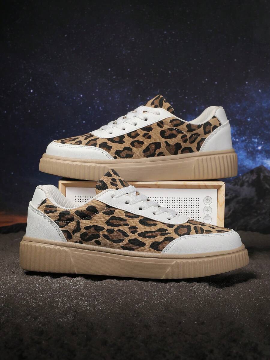 Damen 2024 Neue Leoparden-Muster Lässig Schuhe, rutschfeste und verschleißfeste MD-Sohle, Straßenmode, leichtgewichtig und bequem, geeignet für alle Jahreszeiten