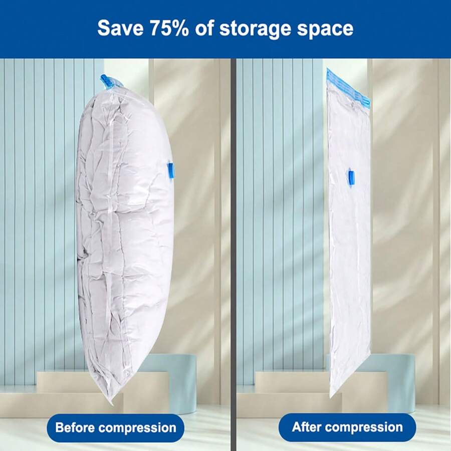 6pcs Heavy Duty Vacuum Storage Bags, Large Space Saving Transparent