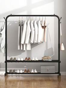 Household Clothes Drying Rack Multifunctional Clothes Storage Rack Modern Simple Floor-Standing Coat Rack - Black - View 2