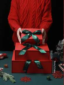 1 pezzo Scatola regalo di Natale, Set regalo di sciarpa rossa a doppio strato, Scatola regalo di Natale per caramelle, calze, Natale, San Valentino, Ringraziamento, scatola regalo per feste holiday