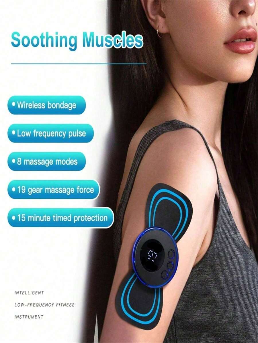 LCD Display EMS Neck Massage Electric Massager Cervical Neck Back Patch