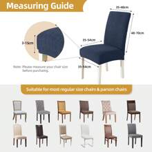 Ystyle Chair Covers With Backrest 4/6 Pieces, Kitchen Chair Covers, Stretch Chair Cover, Universal Dining Room Chair Covers, Washable Removable, Easy To Clean - Navy Blue - View 7