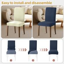 Ystyle Chair Covers With Backrest 4/6 Pieces, Kitchen Chair Covers, Stretch Chair Cover, Universal Dining Room Chair Covers, Washable Removable, Easy To Clean - Navy Blue - View 6