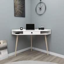 Well Home Desk 85.2x130.8x55 White. Free Shipping In 24/48h - White - View 4