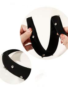 Aylhfo 1 件优雅高端水钻海绵头带，带水钻装饰 - 可爱纯色女士头带 - 彩色 - 查看 8