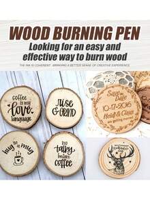 3 chiếc bút đốt, đế lót ly bằng gỗ pyrography, thớt cắt, bút đốt tự thiết kế, quà tặng tốt nhất - Nhiều màu - Xem 9