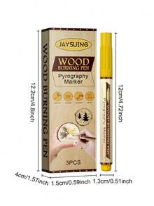 3 chiếc bút đốt, đế lót ly bằng gỗ pyrography, thớt cắt, bút đốt tự thiết kế, quà tặng tốt nhất - Nhiều màu - Xem 3