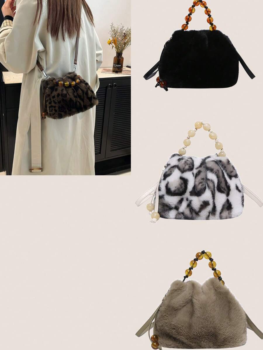 秋冬新品一件套，采用百褶设计与豹纹纯色图案设计，纯毛绒。采用拉链式开合设计 - 彩色 - 查看 1