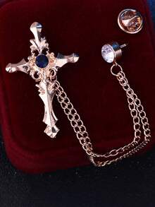 1 chiếc trâm cài áo thánh giá dành cho nam có dây tua rua, phụ kiện trâm cài ve áo trang trọng - Nhiều màu - Xem 3