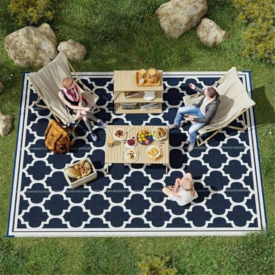 Camping Carpet/Outdoor Rug/Straw Floor Mat -AS - Đen và trắng - Xem 1