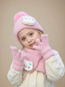 Bộ 3 món/Bộ mũ len, khăn quàng cổ và găng tay cho trẻ mới biết đi, trang phục len ấm áp cho mùa đông - 3 chiếc - Xem 7