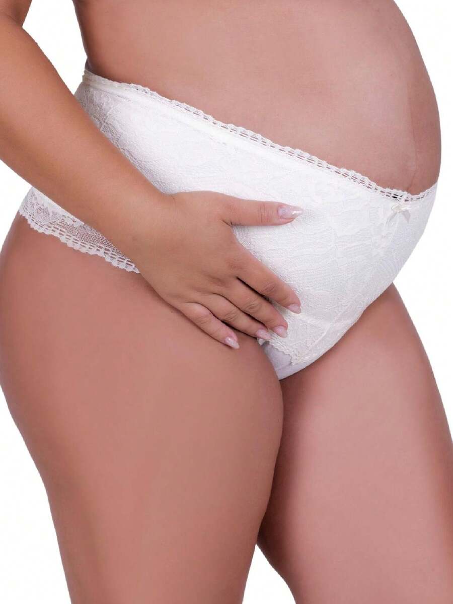 Cotton Girdle With Lace Detail Karen High-Rise Shaping Cotton Panties - trắng - Xem 1