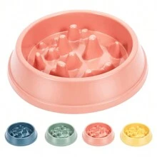 2 PIEZAS Comedero duradero para perros y gatos pequeños y medianos, tazón de comida lenta antideslizante para perros, laberinto divertido para usar en interiores y exteriores, fácil de limpiar 8.86*1.77*6.5 pulgadas - Rosa - Ver 4