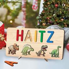 Anniversary Gift Wooden Puzzles For Toddlers 1-3 Personalized Wooden Name Sign Name Puzzle For Kids Personalized Montessori Toddler Gift /Easter Gift(With Stand)Winter Eve Gifts Back To School Winter Gift Ideas Boy Girl Valentine's Day