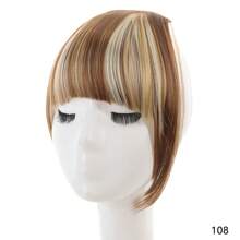 短刘海金色夹式发刘海耐热假发合成刘海发夹天然接发