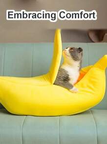 Uniwersalna zmywalna mata dla kota w kształcie domku dla zwierząt – miękka, zimowa, z uroczym wzorem gniazda bananowego, łatwa do czyszczenia, idealna dla Twoich futrzanych przyjaciół