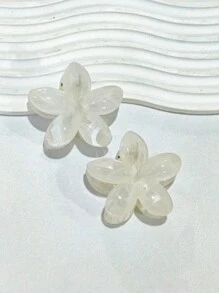 1 件韩式时尚渐变花朵亚克力发夹，大理石图案创意发饰，大雏菊花发夹，时尚可爱，适合日常佩戴（轻微划痕和污渍属于正常现象，不会影响使用） - 彩色 - 查看 3