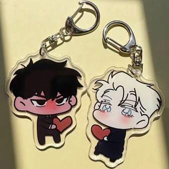可爱卡通人物亚克力钥匙扣 动漫风格包包背包挂饰 情侣款 时尚汽车配件 生日情人节情人节汽车配件 包包挂饰 学校背包 哥特字母 Y2k 万圣节配件 教师节 圣诞节礼物创意 包包挂绳带身份证夹 汽车配件 包包挂饰