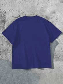 Paul Legend Pure Cotton Men's T-Shirt Comfort Fit - 藍色 - 查看 2