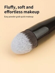 1支大号化妆刷，散粉刷，扇形刷，平头粉底刷，轮廓刷，美妆工具 - 黑色 - 查看 8