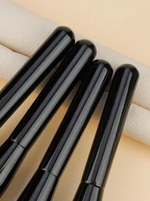 1支大号化妆刷，散粉刷，扇形刷，平头粉底刷，轮廓刷，美妆工具 - 黑色 - 查看 5