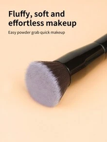 1支大号化妆刷，散粉刷，扇形刷，平头粉底刷，轮廓刷，美妆工具 - 黑色 - 查看 4