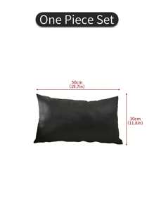 1 件黑色防水 PU 枕套，经典简约设计，可拆卸可洗靠垫套，适用于家用沙发、办公椅腰枕（不含枕芯），适合秋季装饰、房间装饰、返校季、学校用品 - 黑色 - 查看 14