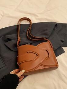 Winterneue Mode Klassischer Joker einfarbige PU wasserdichte Stoffschultertasche, personalisiertes gewebtes dekoratives Design Quadrattasche, geeignet für Reisen, Einkaufen, Arbeit, Partys, Feiern.