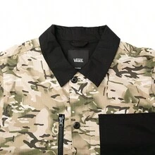 Vans 男士舒适休闲迷彩多口袋翻领夹克 VN0A4MLJW09 - 綠色 - 查看 3