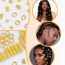 40 件梅花辫三环编织发环，可夹在辫子上的魅力发珠珠宝，个性化时尚发饰夹万圣节 - 彩色 - 查看 7