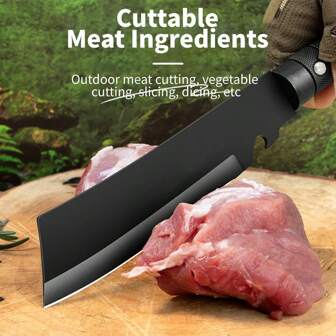 1 pieza Cuchillo de supervivencia para exteriores, de alta dureza para autodefensa, cuchillo recto portátil y multiusos para acampar, cortar frutas, carnes y verduras, adecuado también para uso doméstico en cocina