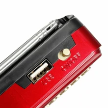 NetHong Rechargeable Mini Digital Portable FM Radio USB MP3 Music Player SD Card Speaker - Red - View 10