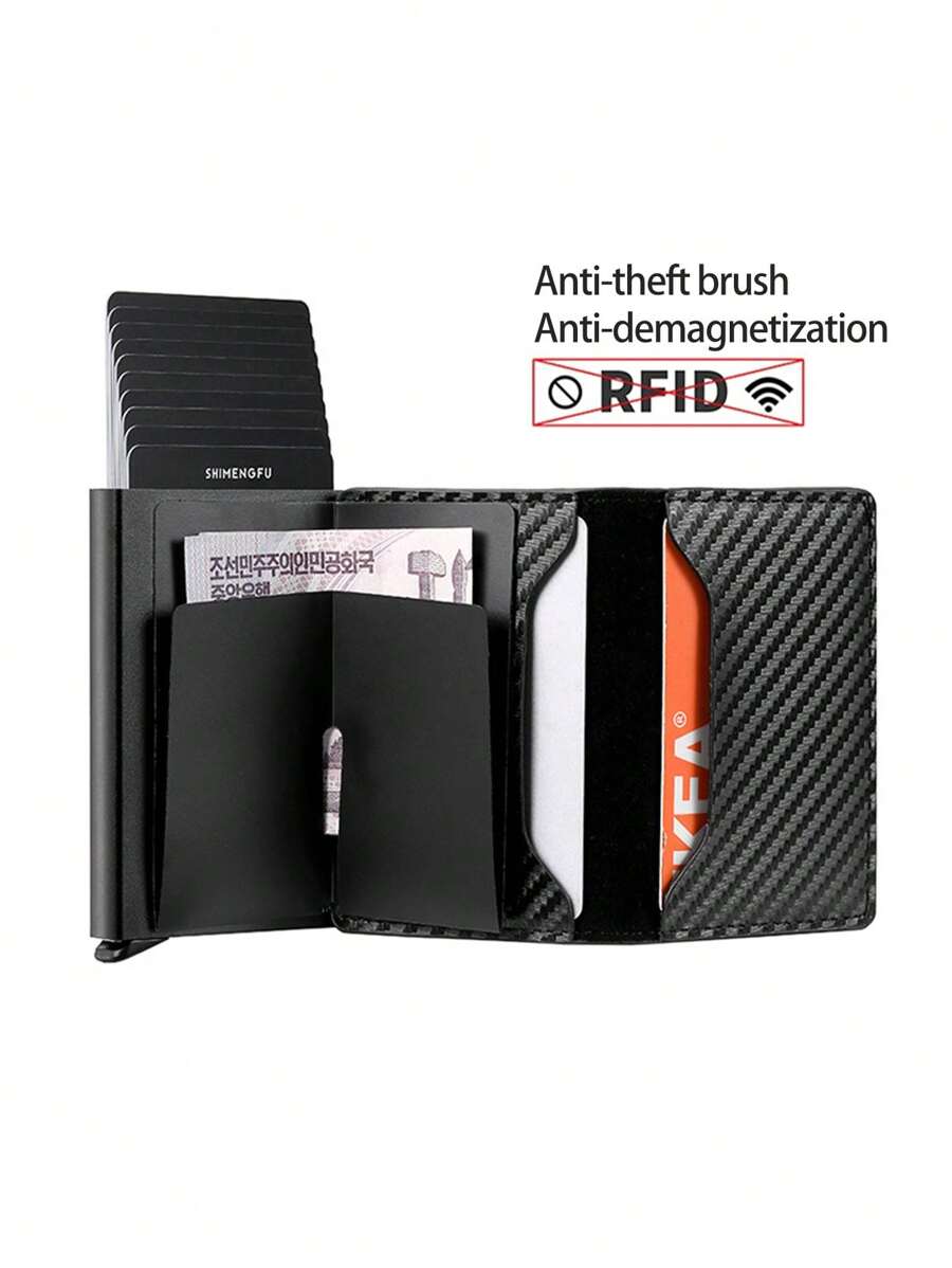 ID Credit Bank Card Holder Wallet Luxury Brand Men Anti Rfid Blocking