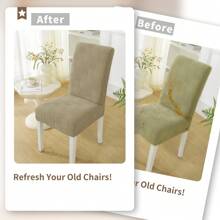 Ystyle Chair Covers With Backrest 4/6 Pieces, Stretch Chair Cover, Universal Chair Covers For Dining Room Kitchen, Washable Removable, Easy To Clean And Durable - Khaki - View 6