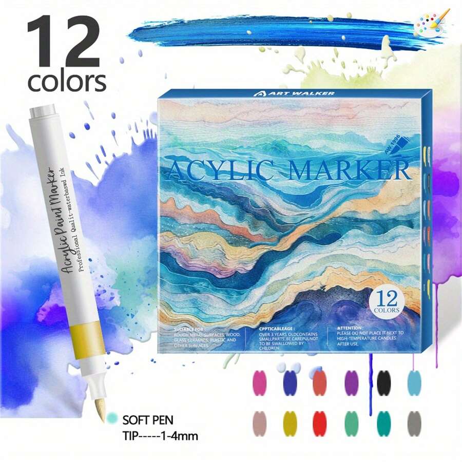 Acrylic Paint Pens For Rock Paintings, Stones, Ceramics, Glass, Wood