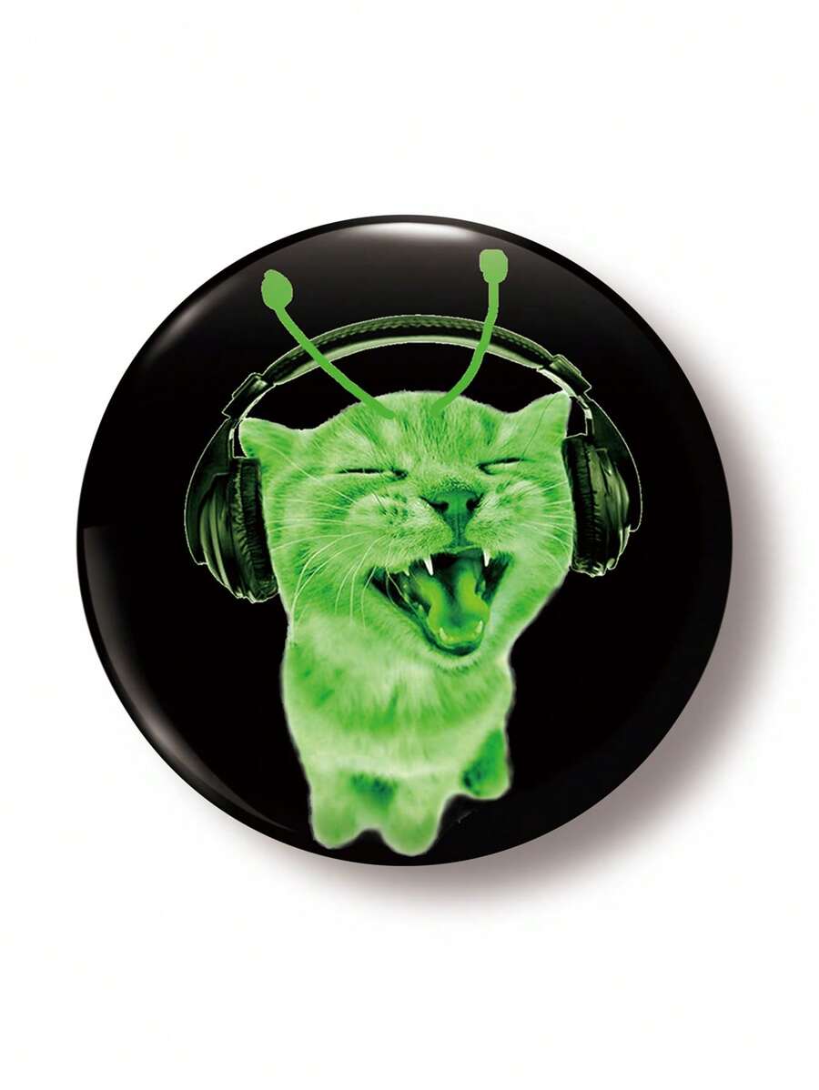 1 件 4.4 厘米/1.73 英寸可爱外星猫图案别针徽章、纽扣胸针，适合佩戴在衣服、包包、背包上，是送给朋友和家人的有趣礼物