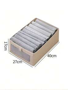 1 cái Giỏ đựng đồ bằng vải lanh có thể gấp lại được gia cố, Vải có thể là Khung đựng đồ tủ quần áo cửa sổ, Hộp đựng đồ trang trí quần áo lớn Trang trí lễ hội Trang trí phòng Trang trí nhà Trang trí phòng ngủ - Màu be - Xem 3