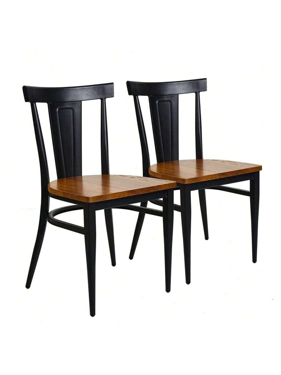 DiClasse DiClasse Heavy Duty Dining Chairs Wood Seat Stackable Metal