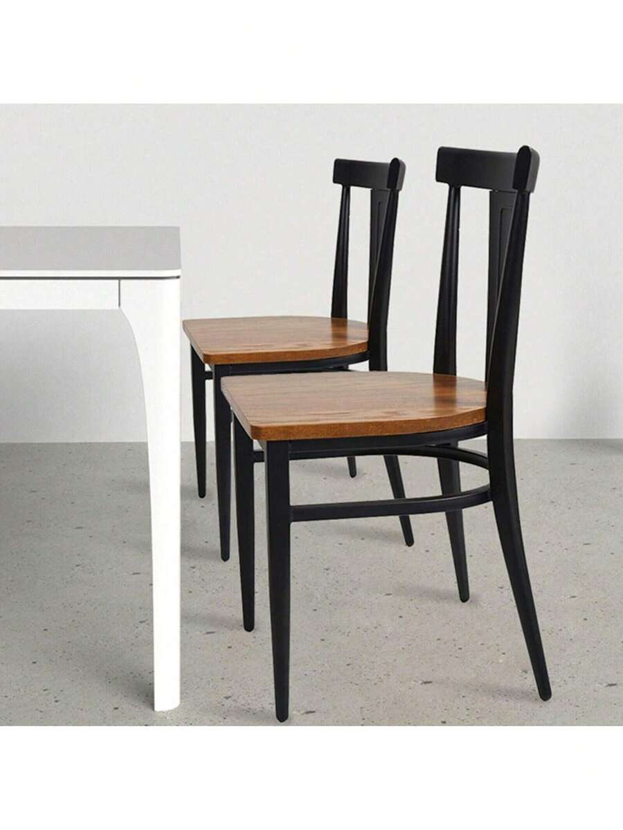 DiClasse DiClasse Heavy Duty Dining Chairs Wood Seat Stackable Metal