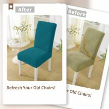Ystyle Chair Covers With Backrest 4/6 Pieces, Stretch Chair Cover, Universal Chair Covers For Dining Room Kitchen, Washable Removable, Easy To Clean And Durable - Dark Green - View 6