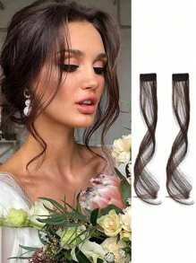 2入組八字齊劉海和長鬍子風格卷發接髮夾 - 彩色 - 查看 10