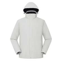 lanbu Outdoor Sports Men's Sherpa 3-In-1 Windbreaker Jacket, Classic Casual Windproof Waterproof Ski Coat LR1001A98004LB