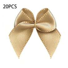 20 peças Mini Laço de Fita de Cetim para Férias Floral DIY Artesanato Costura Patch Enfeite para Chapéus, Caixa de Presente de Casamento, Decoração de Natal