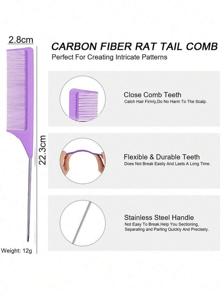 Set de 3 piezas/6 piezas de herramientas de peinado femenino, incluye cepillo de barbero de doble cara, peine de cola de rata de metal y cepillo de nailon, ideal para el peinado diario de las mujeres, herramientas para el cabello, productos y accesorios para el salón de belleza, vuelta al colegio, artículos esenciales de viaje y vacaciones, para mujeres, cepillo para el cabello liso, secador de pelo, cabello, barbero, cepillo de bordes, productos para el cabello rizado, equipo de peluquería, tijeras de corte de cabello, Navidad, barbería, peluquería, secador de pelo, cepillo de pelo, barbero, equipo de peluquería, peinado, peluquería, barbería, equipo de peluquería - Multicolor - Añade 7